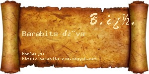 Barabits Éva névjegykártya