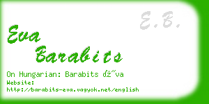 eva barabits business card